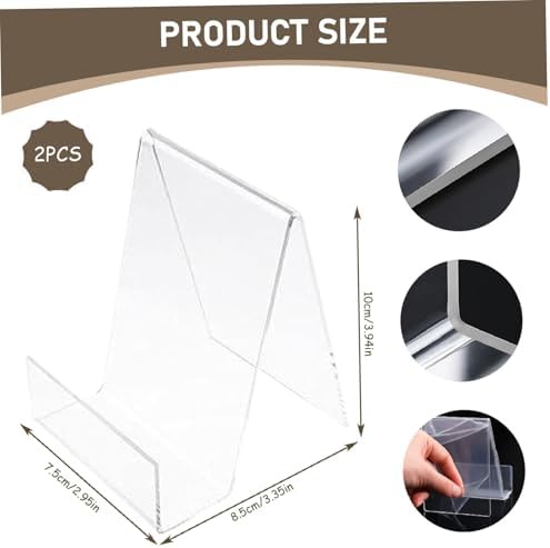 2Pcs Acrylic Book Stand for Reading
