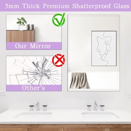 DOIMUSIM Frameless Mirror 16x24 Inch