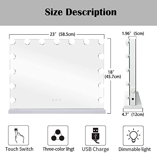 BENDIC Lighted Vanity Mirror with 10X Lens and Touch Control