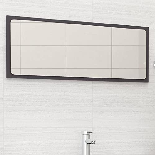 vidaXL Wall Mirror Vanity Unit Gray 394x146