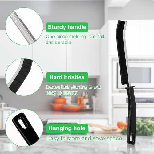 4 Pack Hard Bristle Crevice Brush for Kitchen Bathroom Windows and Grout