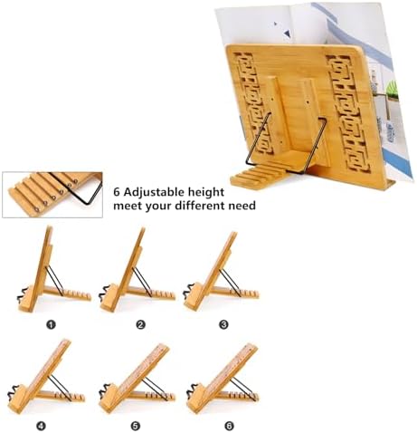 MEGREZ Bamboo Foldable Book Stand with Retro Design