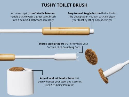 TUSHY Spa Bamboo Premium Bidet and Coconut Husk Toilet Brush Bundle