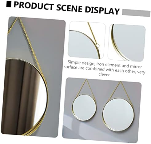 PartyKindom Round Hanging Vanity Mirror for Entryway Bedroom