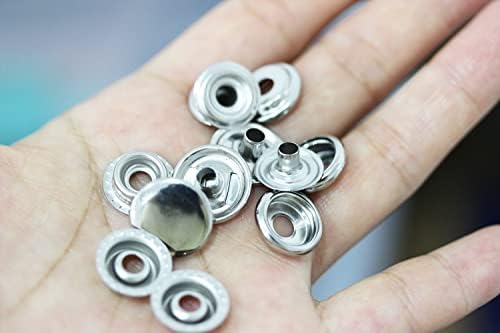 200 Pieces Stainless Steel Snap Fastener Kit for Marine and DIY Use