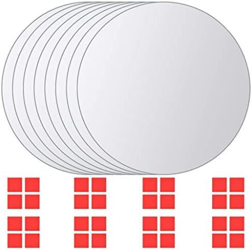 8pcs Frameless Round Mirror Set for Vanity Bedroom Living Room