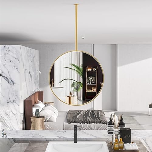 Floating Ceiling Mirror with Metal Frame 40x40cm Clear and Shatter-Resistant