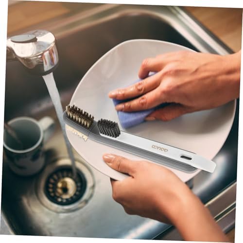 SEWOART Kitchen Brush with Metal Scraper for Stove Cleaning 1