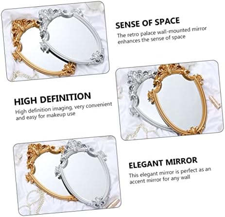 NOLITOY Elegant Embossed Mirror Wall-Mounted Vanity Mirror Luxury Antique Framed