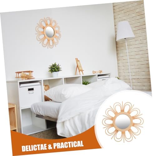 TOVINANNA 1Pc Circular Rattan Wall Mirror