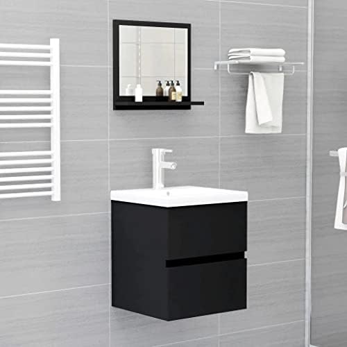 vidaXL Modern Wall Mounted Bathroom Mirror Concrete Grey