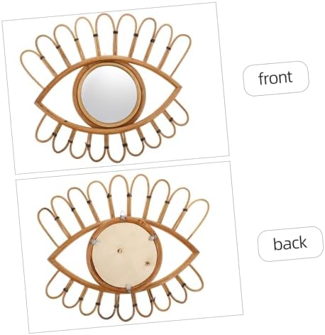 GOOHOCHY Boho Rattan Wall Mirror with Unique Eye Shape