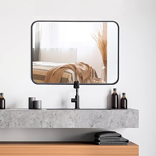SUPER DEAL 22x30 Inch Black Wall Mirror for Bathroom and Entryway