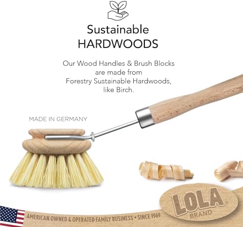 Lola Original Tampico Vegetable Dish Brush 3 Head
