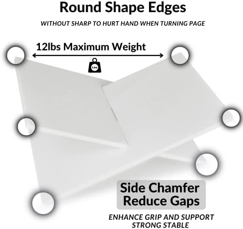 Honygebia White Acrylic Book Stand - Cross Frame Holder for Display Reading