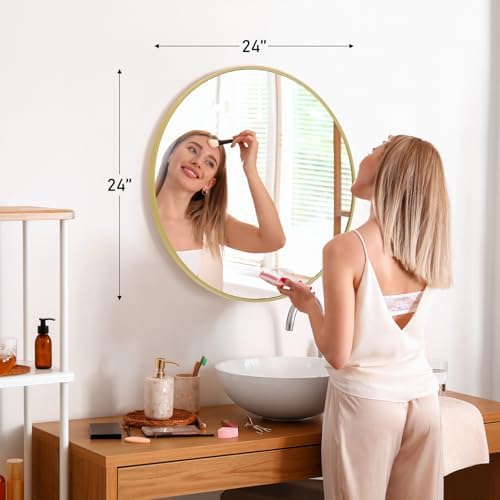 Brushed Aluminum Vanity Mirror with Shatterproof Glass