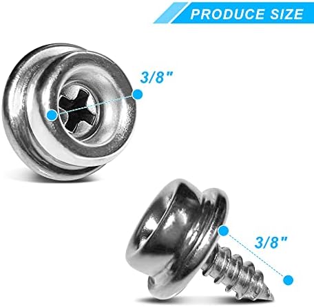 YeeBeny 38 Marine Grade Snap Screws 24pcs