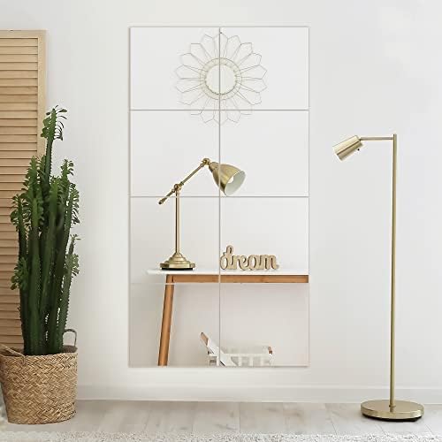 ZenStyle 14 Inch Frameless Glass Mirror Tiles Set