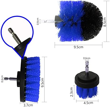 3 Pack Drill Brush Set for Cleaning Blue