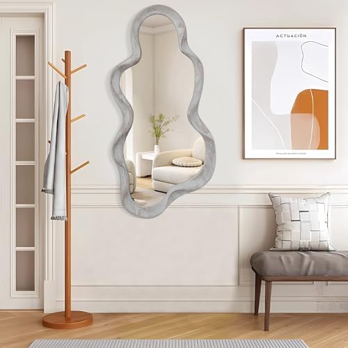 Irregular Cloud Wood Frame Wall Mirror