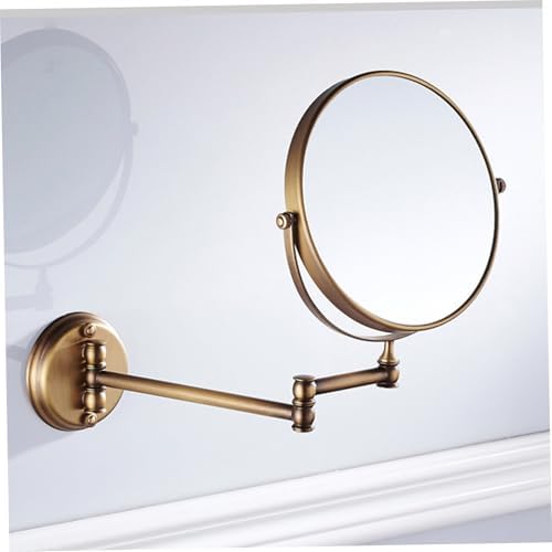 Wall Mounted Makeup Mirror 8 Brass Double-Sided with 3X Magnification