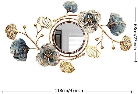 LYNSET Ginkgo Leaf 47 Metal Wall Mirror