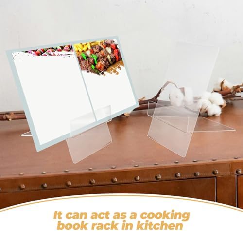 HOLIDYOYO Adjustable Acrylic Cookbook Stand for Kitchen and Home Use