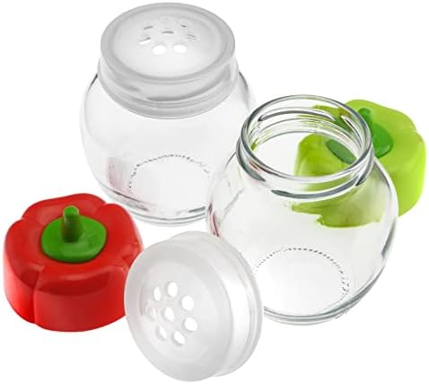 Tribello Seasoning Shaker Set Of 2 Glass Jar With Pepper Lid