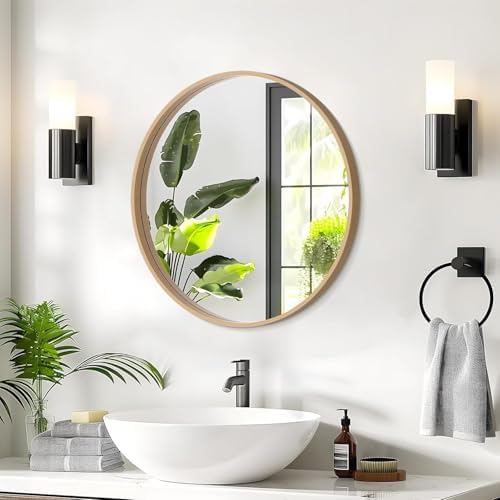 Simple Deluxe Gold 20 Inch Round Mirror