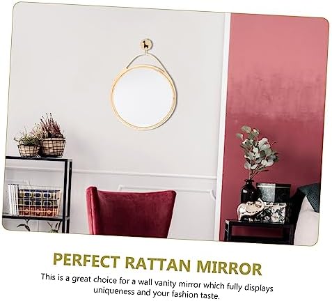 DECHOUS Wall Hanging Rattan Decor Mirror