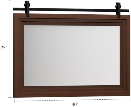 ALBAD Farmhouse Wall Mirror with Solid Wood Frame