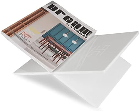 Honygebia White Acrylic Book Stand - Cross Frame Holder for Display Reading