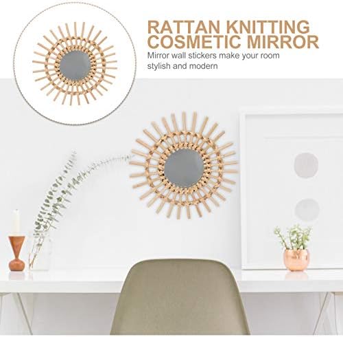 ABOOFAN 1pc Rattan Woven Wall Mirror