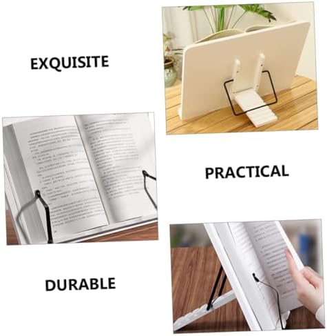 KALLORY Adjustable Wooden Book Display Stand for Textbooks and Cookbooks
