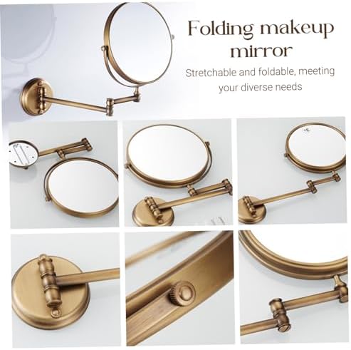 Wall Mounted Makeup Mirror 8 Brass Double-Sided with 3X Magnification