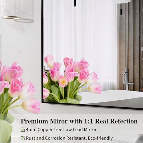 BEAUTME 20x16 Inch Modern Bathroom Mirror