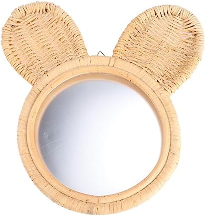 PLAFOPE 1Pc Woven Rattan Wall Mirror Beige