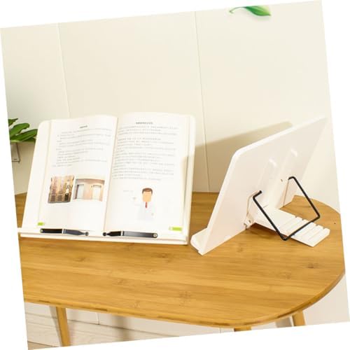 Elegant Wooden Book Display Stand with Adjustable Holders