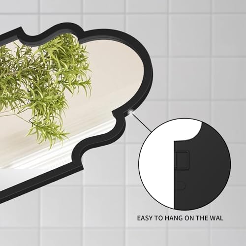 NXHOME Black Metal-Frame Accent Wall Mirror