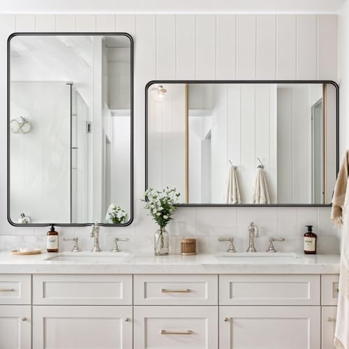 Bed Bath Beyond Glass Mirror 40x30 Inch Matte Black Frame