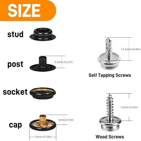 SUNOR 90 Sets Snap Button Kit with Heavy Duty Tool