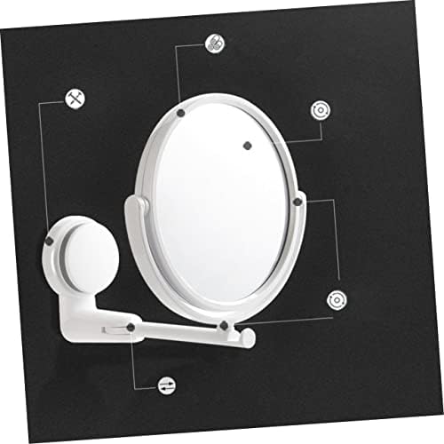 Adjustable Round Wall-Mounted Makeup Mirror with 180 Rotation No Drilling