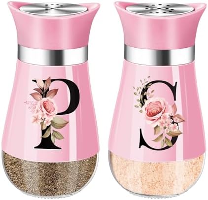 Pink Salt Pepper Shakers Set 4 oz Farmhouse Kitchen Decor