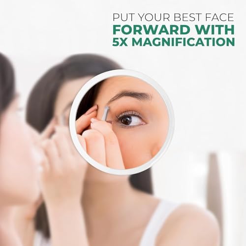 52 Inch Dual Magnification Wall Mirror - Adjustable for Makeup and Skincare
