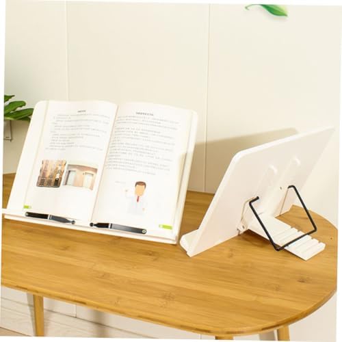 KALLORY Adjustable Wooden Book Display Stand for Textbooks and Cookbooks