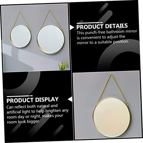 Round Wall Mounted Vanity Mirror with Hanging Chain