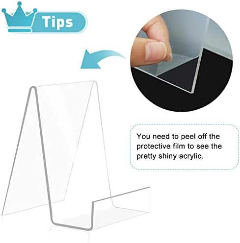 Trophable 4 Pack Clear Acrylic Book Stand for Books Magazines Tablets