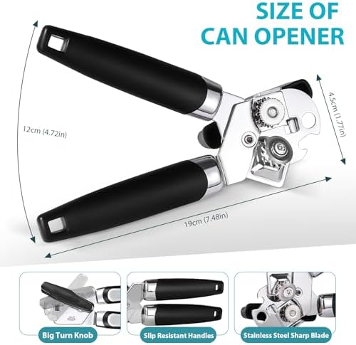 Lychico 3-in-1 Can Opener with Bottle Opener Black