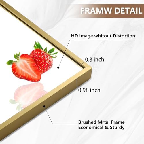 JENBELY Gold Rectangle Mirror 48x30 Wall Mounted 1