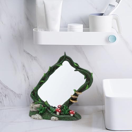 Vine Resin Mirror with Tree Bark Design